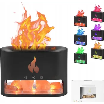 Zvlhčovač vzduchu ZVHLČOVAČ VZDUCHU DIFUZÉR NOČNÍ LAMPA EFEKT PLAMENE KAMNA + USB
