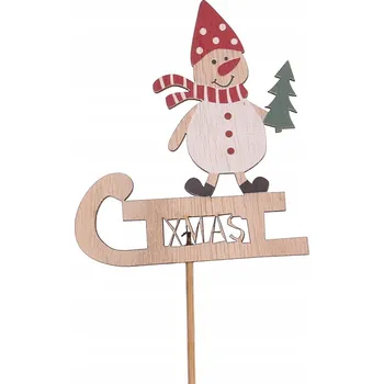 Vánoční dekorace Špičky na vánoční stromek ve tvaru sněhuláka 32 cm, 10 ks