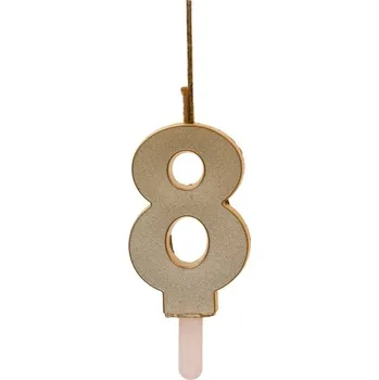 Dortová svíčka Dortisimo Dekora svíčka s prskavkou zlatá číslo 8