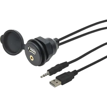 Elektrická zásuvka USB / JACK 4pól. zásuvka s kabelem