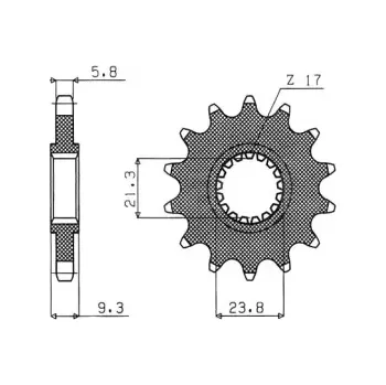 Řetězová sada pro motocykl řetězové kolečko pro sekundární řetězy typu 520, SUNSTAR (13 zubů) M291-3030-13