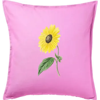 Polštář Slunečnice otočená - Polštář 50x50 - 50x50 - Pouze potah ( Růžová )