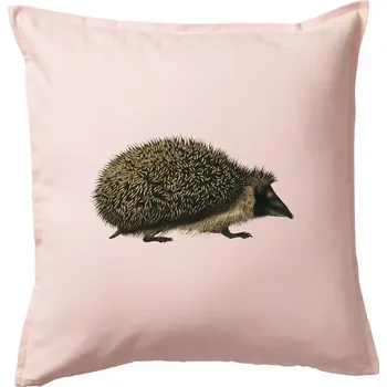 Polštář Ježek kresba - Polštář 50x50 - 50x50 - Pouze potah ( Světle růžová )