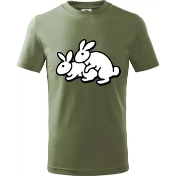 Chlapecké tričko Dupající králící - Tričko dětské bavlněné - 98 cm / 2 roky ( Khaki )