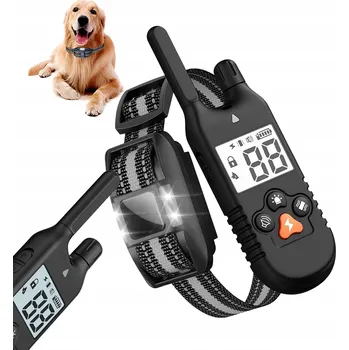 Obojek pro psa Elektrický Výcvikový Obojek - Dosah 1000m, Vodotěsný s LED