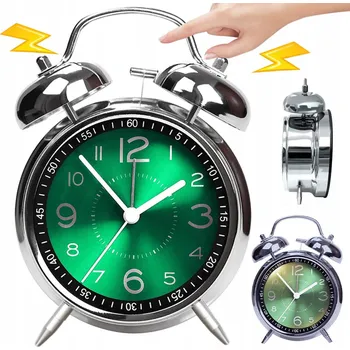 Budík BUDÍK RETRO KLASICKÝ S LED DISPLEJEM, STOJÍCÍ ANALOGOVÝ BUDÍK VE STYLU LOFT