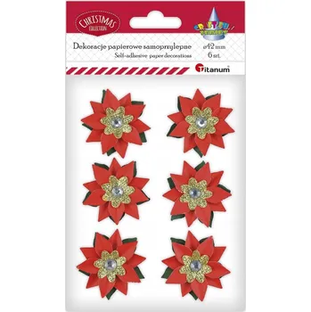 Vánoční dekorace Vánoční ozdoba Craft-Fun Series samolepicí papírové vánoční hvězdy (poinsettie)