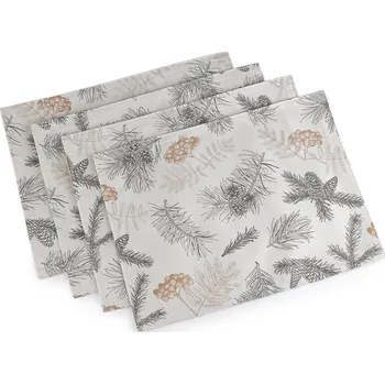 prostírání Vánoční prostírání textilní, oboustranné s jemným lurexem 30x40 cm, barva režná světlá