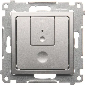 vypínač Stmívač dvoutlačítkový, 230 V~, šroubové svorky, Simon 54 D75310.01/43, stříbrná metalizovaná