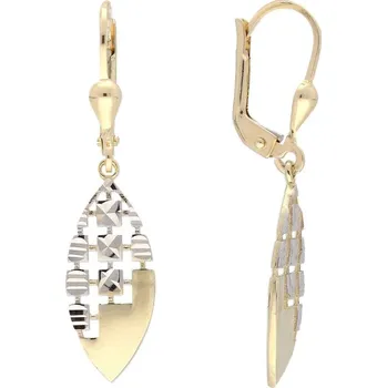 Náušnice Leru Zlaté visací náušnice žlutobílé32869