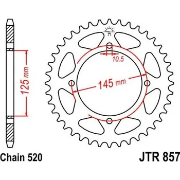 Řetězová sada pro motocykl Řetězová rozeta JT JTR 857-40 40 zubů, 520