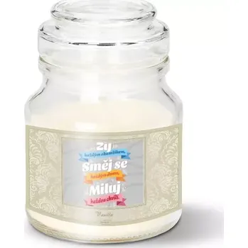 Svíčka Sablio Svíčka Žij, Směj se, Miluj - 120 g