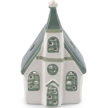 Svícen Porcelánový kostel na svíčku