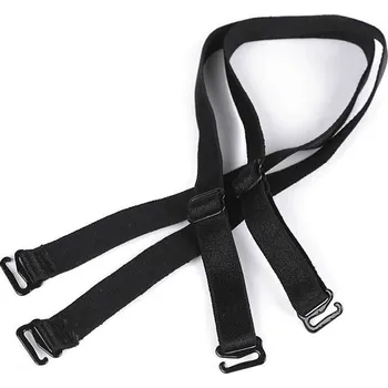 Ramínka na podprsenku šíře 12 mm s kovovým zapínáním, barva černá