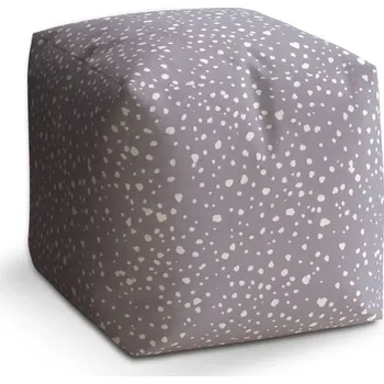 Taburet Sablio Taburet Cube Bílé flíčky na fialové: 40x40x40 cm