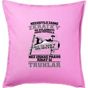 Polštář Truhlář zkratky - Polštář 50x50 - 50x50 - Pouze potah ( Růžová )