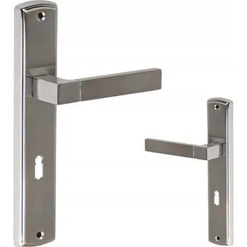 Dveřní kování Interiérová klika Km Express Dlouhá, Čtvercová rozeta, Štítek s otvorem pro klíč