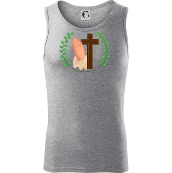 Věnec - kříž a modlení - Tílko pánské Core - 2XL ( Tmavě šedý melír )