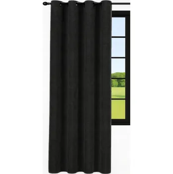 Obraz ZÁVĚS VELUROVÝ HOTOVÝ 210x250 Sametové závěsy s kroužky černé