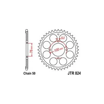 Motodíl Řetězová rozeta JT JTR 824-46 46 zubů, 530