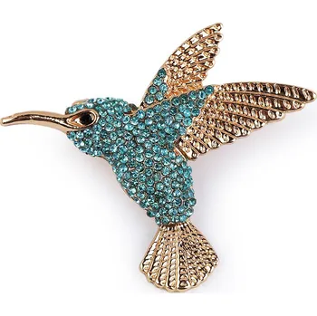 Náramek Brož s broušenými kamínky kolibřík, malé, 1 crystal paradise shine zlatá