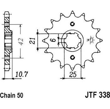 Řetězová sada pro motocykl Řetězové kolečko JT JTF 338-16 16 zubů, 530