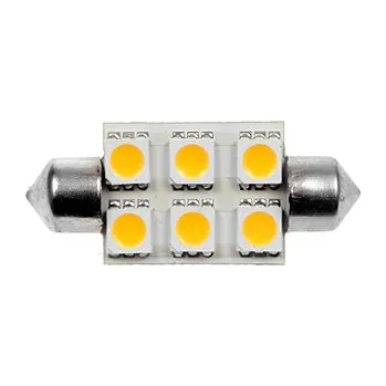 Autožárovka Trubičková žárovka 42mm C5W/C10W 6 LED SMD, studená bílá