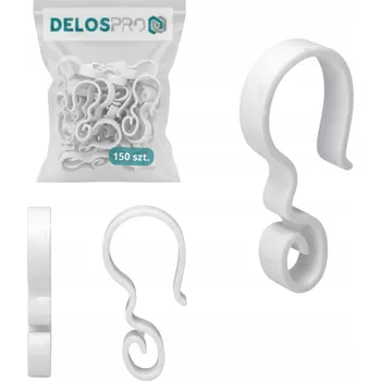 Obraz Háčky na okapy pro světelné řetězy, girlandy a dekorace, bílé, 150 ks V3