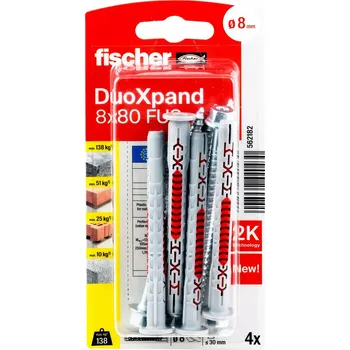 Hmoždinka FISCHER Rámová hmoždinka DuoXpand 8x80 FUS ocel galvanicky pozinkovaná 4 ks