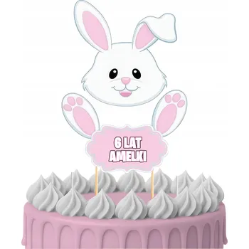 Obraz ZÁPICH DO DORTU Narozeninový Sto let SLADKÝ KRÁLÍK KRÁLÍČEK POSTAVY TOPPERY