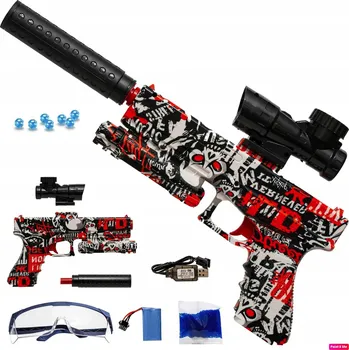 PISTOLET AUTOMAT NA GELOVÉ KULIČKY S TLUMIČEM