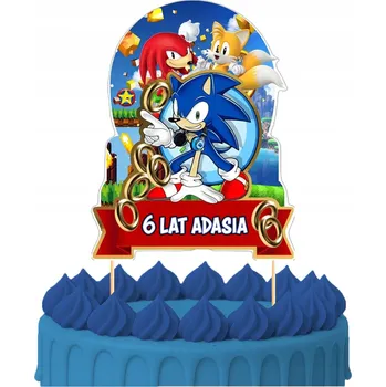 Obraz ZÁPICH DO DORTU Narozeninový Topper Sto Let SONIC Ježek Postavičky Toppery 6