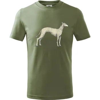 Vintage Whippet - Tričko dětské bavlněné - 134 cm/8 let ( Khaki )