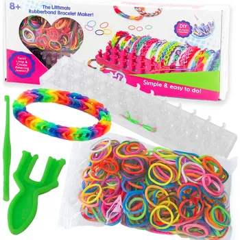 kreativní sada Kreativní sada gumiček pro holčičku 200 ks + příslušenství