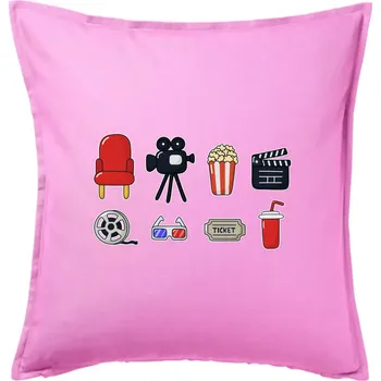 Polštář Filmové triko - Polštář 50x50 - 50x50 - Pouze potah ( Růžová )