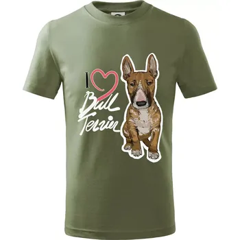 I love bull terrier - Tričko dětské bavlněné - 158 cm/12 let ( Khaki )