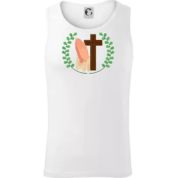 Věnec - kříž a modlení - Tílko pánské Core - 2XL ( Bílá )