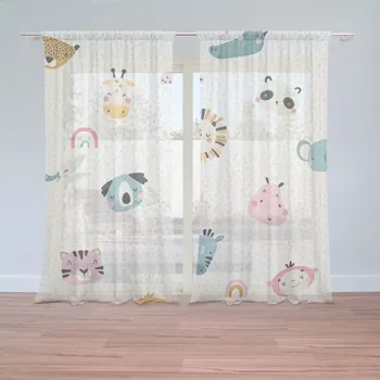 Záclona Sablio Záclony Hroch, zebra a slunce: 2ks 150x250cm