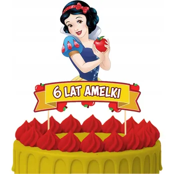 Obraz ZÁPICH DO DORTU Narozeninový Sto let SNĚHURKA TRPASLÍCI POSTAVY TOPPERY 4