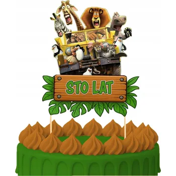 Obraz ZÁPICH DO DORTU Narozeninový Sto let MADAGASKAR POHÁDKA POSTAVY TOPPERY 2