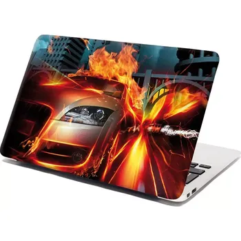 samolepka Sablio Samolepka na notebook Auto v plamenech - 29x20 cm