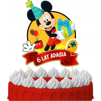 Obraz ZÁPICH DO DORTU Narozeninová Sto Let Mickey Mouse MINNIE POSTAVIČKY OZDOBY
