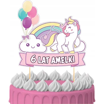 Obraz ZÁPICH DO DORTU Narozeninový Sto let JEDNOROŽEC UNICORN POSTAVY TOPPERY
