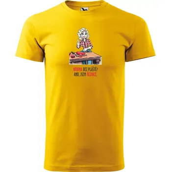Pánské tričko Sablio Tričko s potiskem Ano, jsem řeznice - žluté S