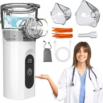 Inhalátor INHALÁTOR NEBULIZÁTOR PRO DĚTI I DOSPĚLÉ, PŘENOSNÝ, TICHÝ, LEHKÝ