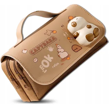 Penál Školní Penál Dvoukomorový Pouzdro Kapybara Zip Multifunkční Prostorný