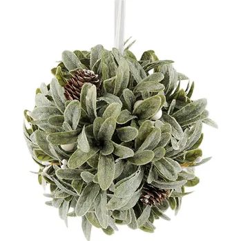 Vánoční dekorace Stoklasa Vánoční závěsná koule jmelí Ø20 cm (1 ks) zelená
