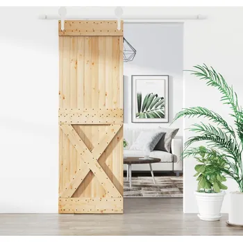 Interiérové dveře Posuvné dveře s kováním 70 x 210 cm masivní borové dřevo IM_3203223