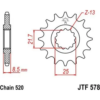 Řetězová sada pro motocykl Řetězové kolečko JT JTF 578-15 15 zubů, 520