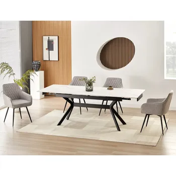 Jídelní stůl Rozkládací jídelní stůl 180(240)x90 EDITHA - bílý / černý